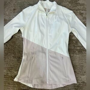 Lululemon Define Jacket 6 Womens Assymetrical White and Taupe
